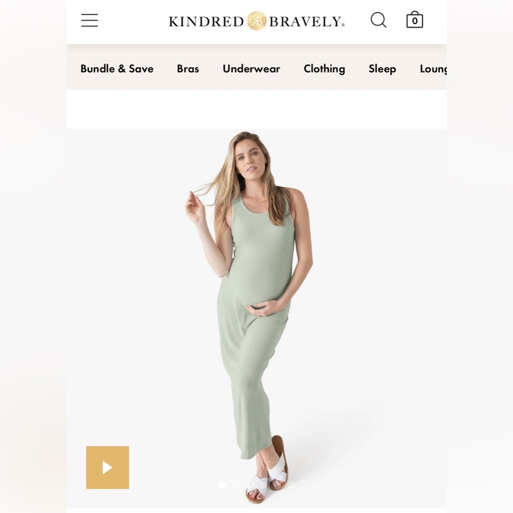 Kindred Bravely Gwen Ribbed Bamboo Maternity Midi Dress Heather Grey Size Medium